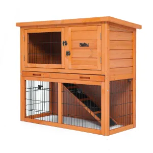 2 Storey Non-Toxic Rabbit Hutch Chicken Coop 92x45x82cm PawMate