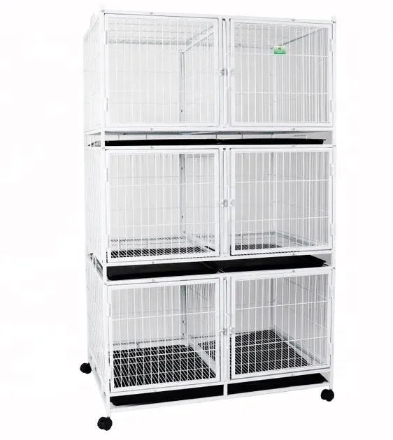 3 Section multi purpose stackable dog cages crates with dividers