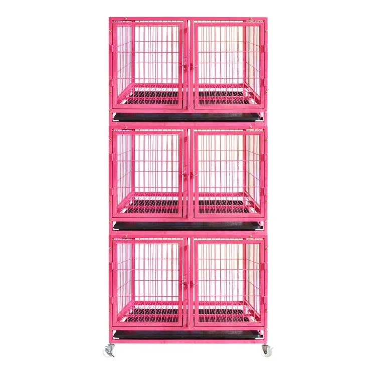 3 Section multi purpose stackable dog cages crates with dividers