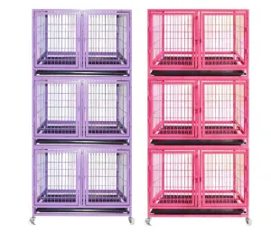 3 Section multi purpose stackable dog cages crates with dividers