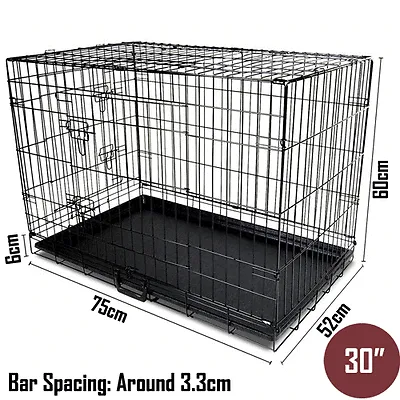 30" Portable Pet Dog Cage Collapsible Metal Crate Kennel