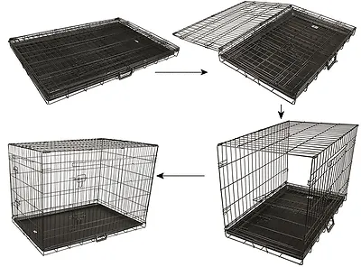 30" Portable Pet Dog Cage Collapsible Metal Crate Kennel