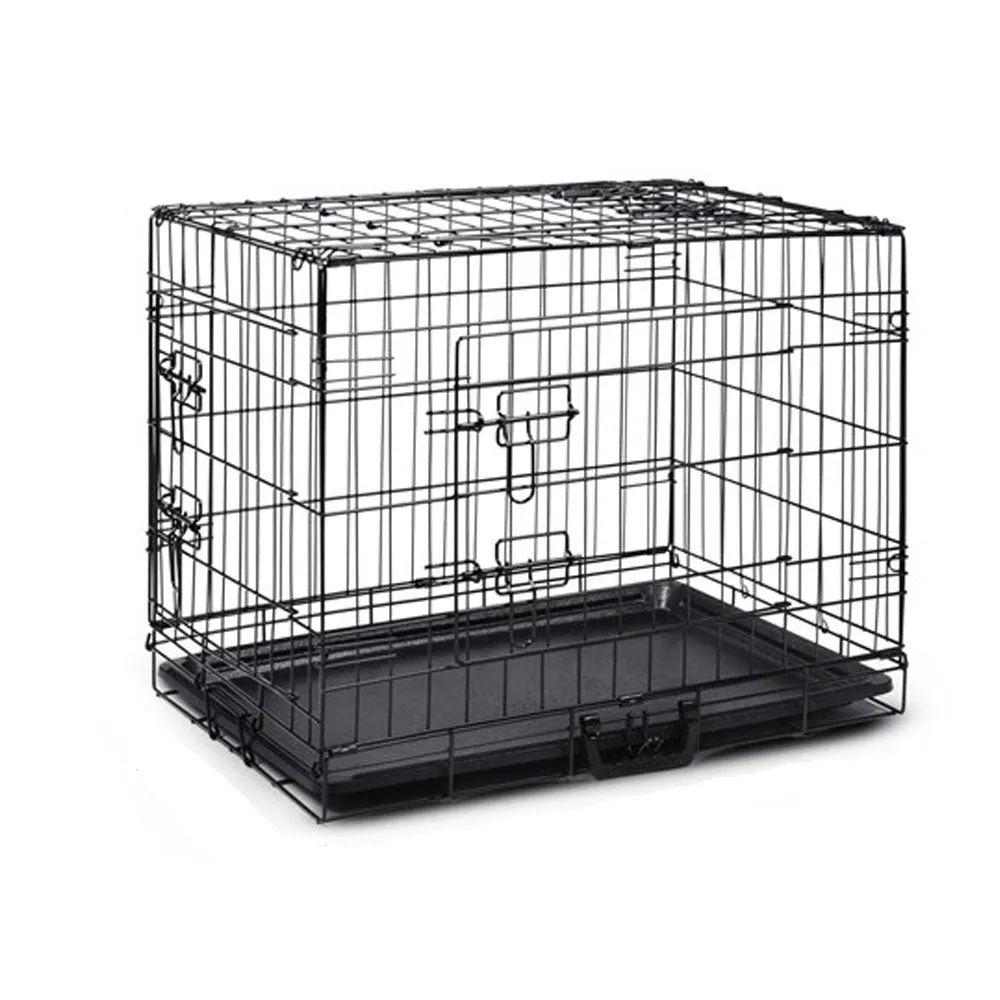 30" Portable Pet Dog Cage Collapsible Metal Crate Kennel