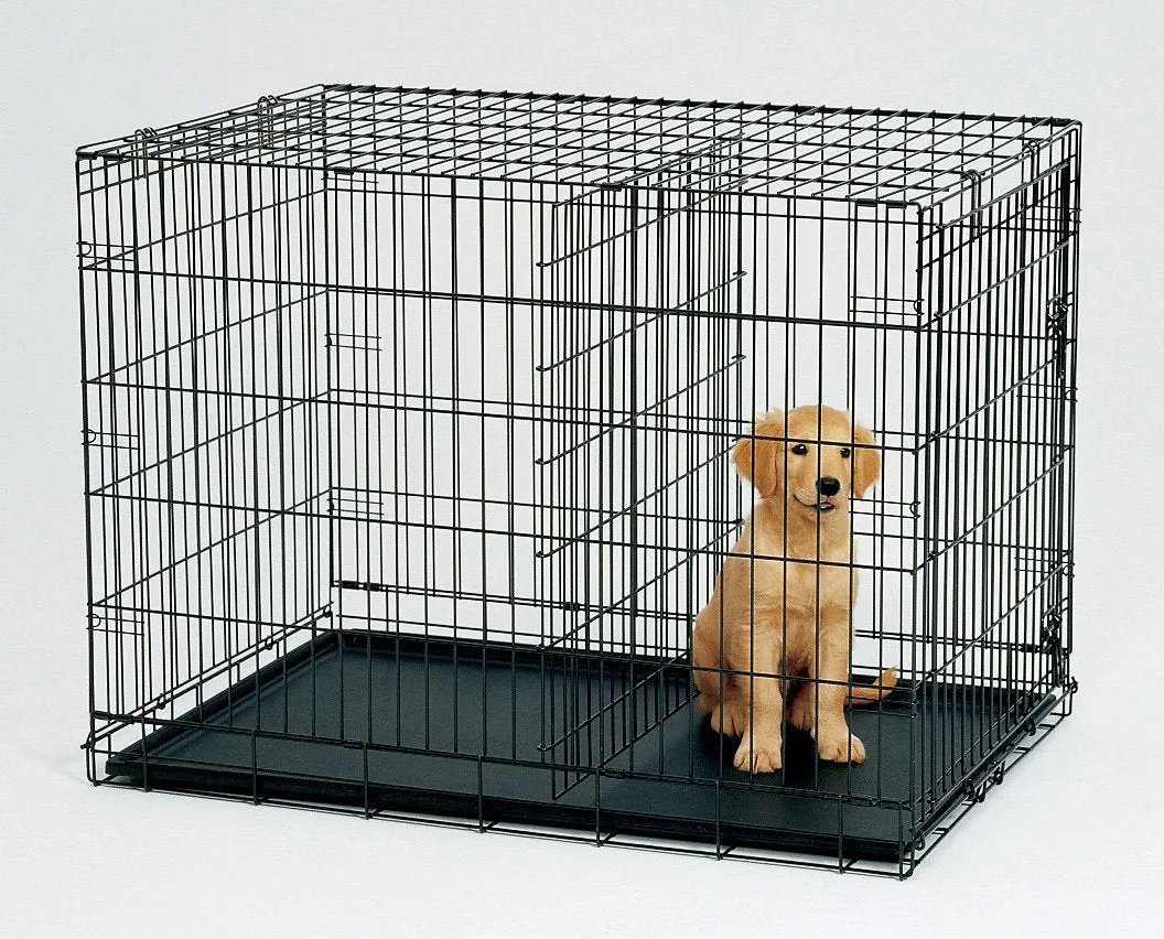 36" Foldable Metal Dog Cage with Divider & Tray