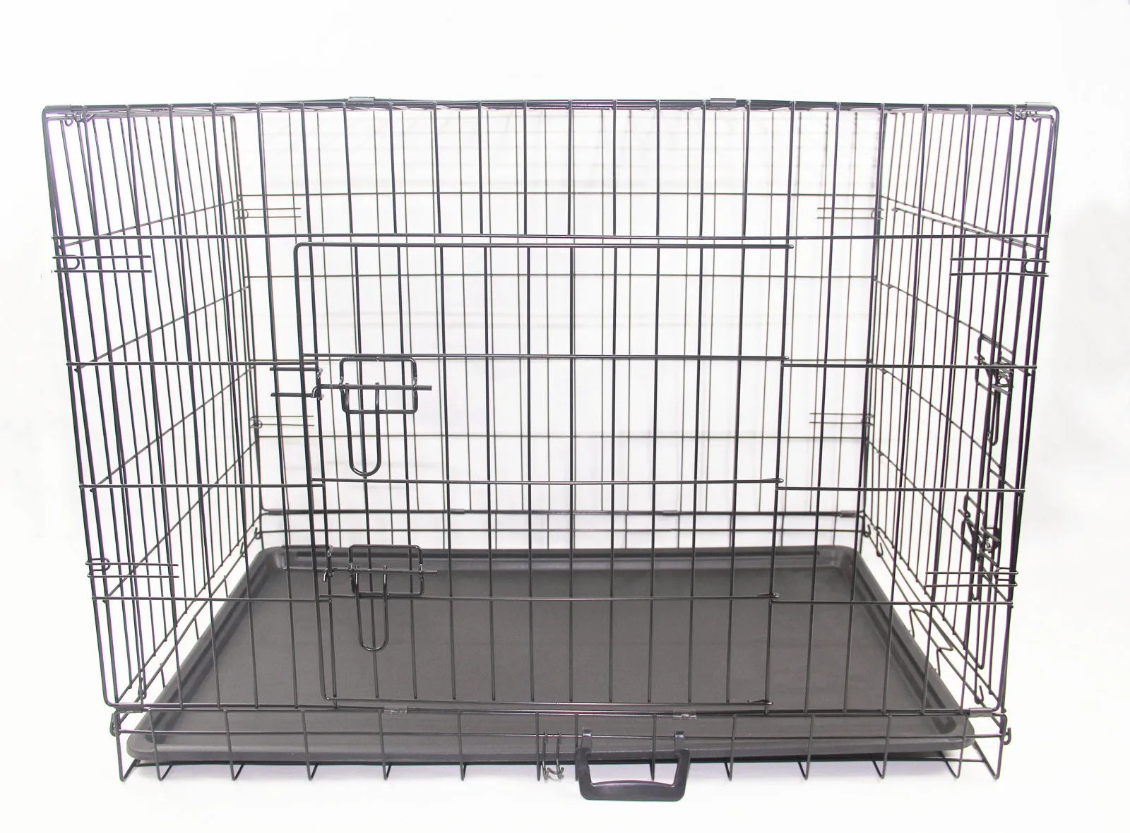 42" Foldable Metal Pet Crate, ABS Tray, Canvas Cover