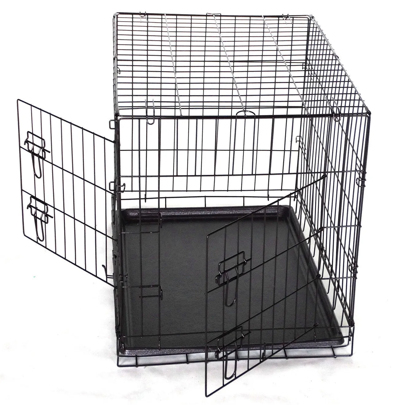 42" Foldable Metal Pet Crate, ABS Tray, Canvas Cover