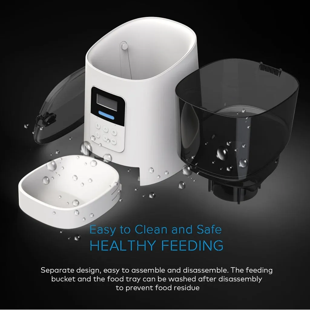 6L Smart Pet Feeder with 1080p Camera, Black - Floofi