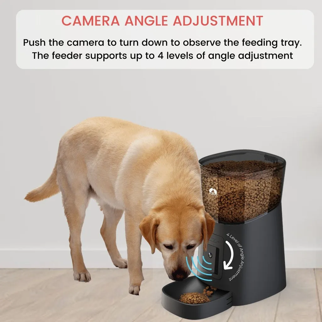 6L Smart Pet Feeder with 1080p Camera, Black - Floofi