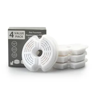 8x Triple Filtration Pet Fountain Filters, Activated Carbon, Cotton