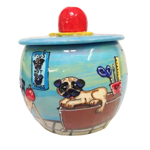 Back to School Pug Treat Jar