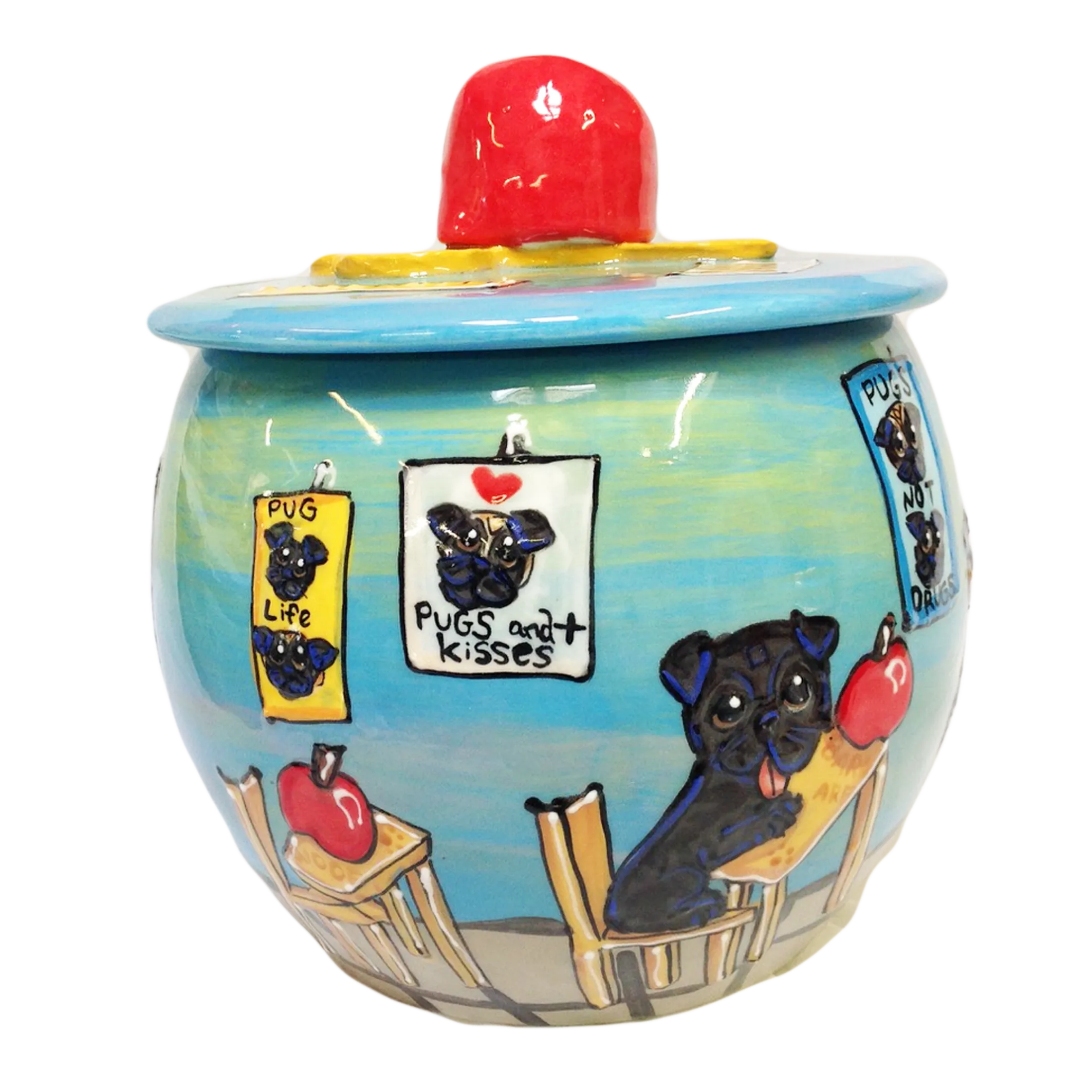 Back to School Pug Treat Jar