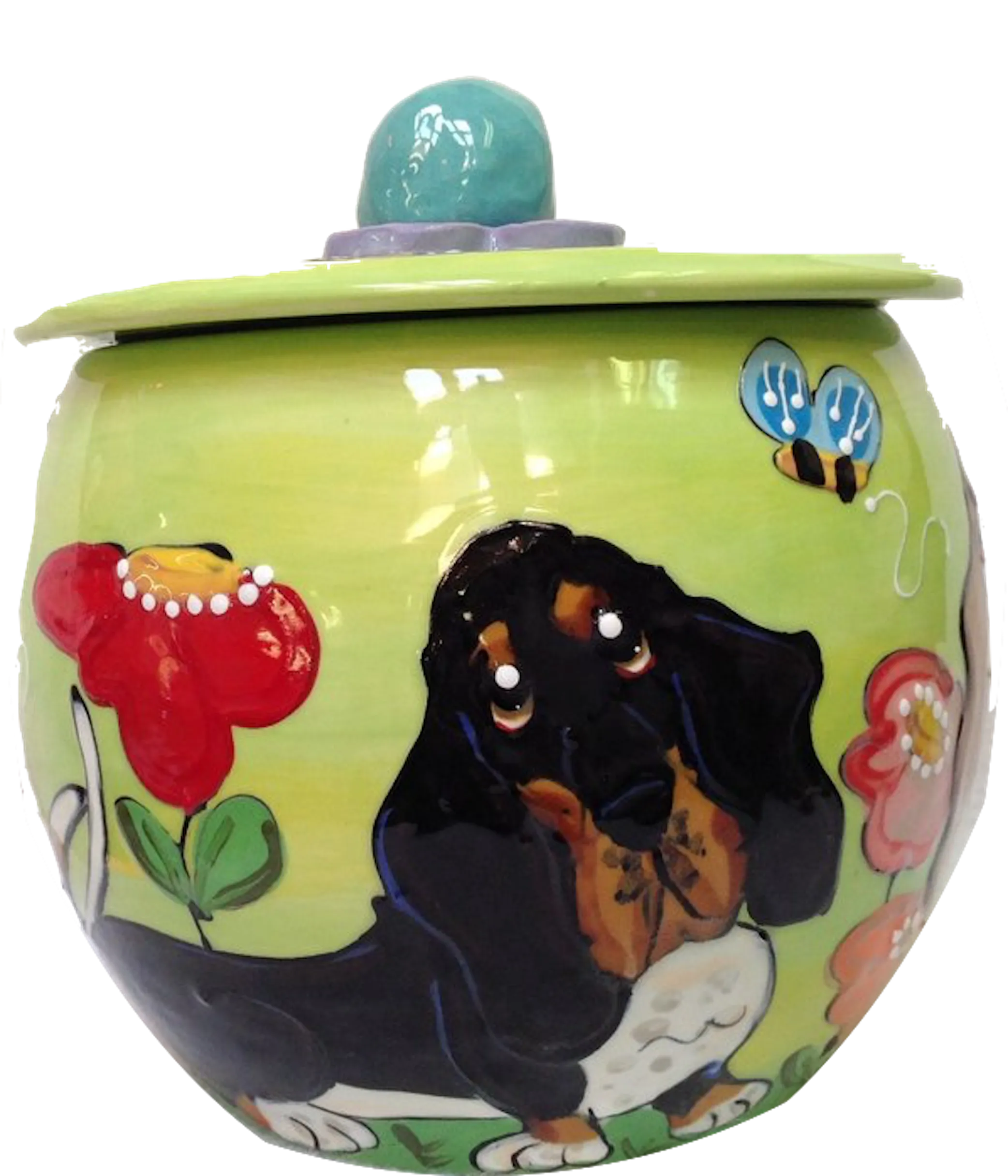 Basset Hound Round Treat Jar