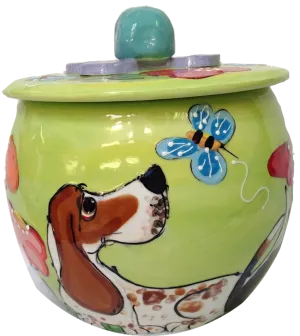 Basset Hound Round Treat Jar