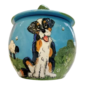 Bernese Mountain Dog Treat Jar Handmade by Debby Carman