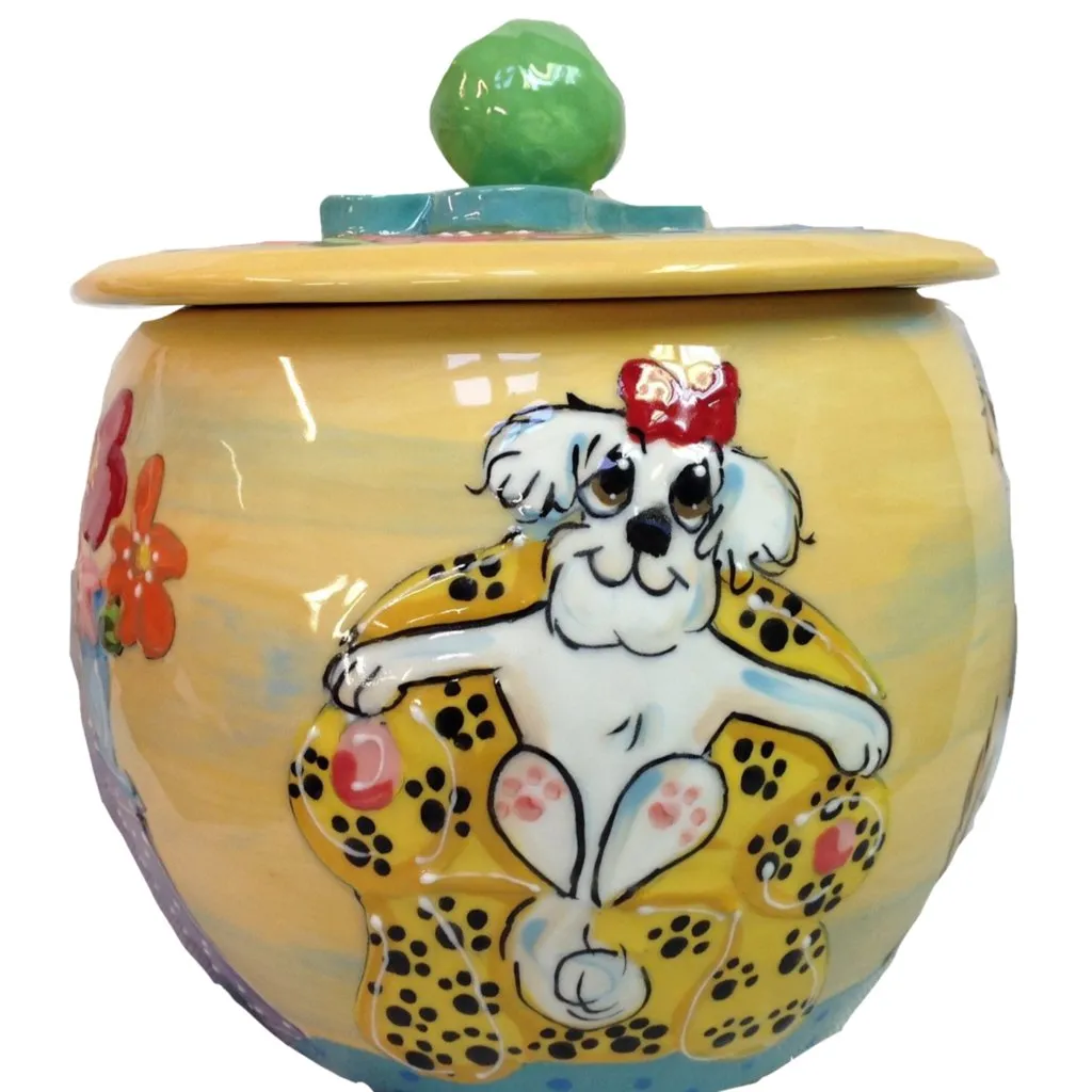 Bichon Frise 2 Dog Treat Jar