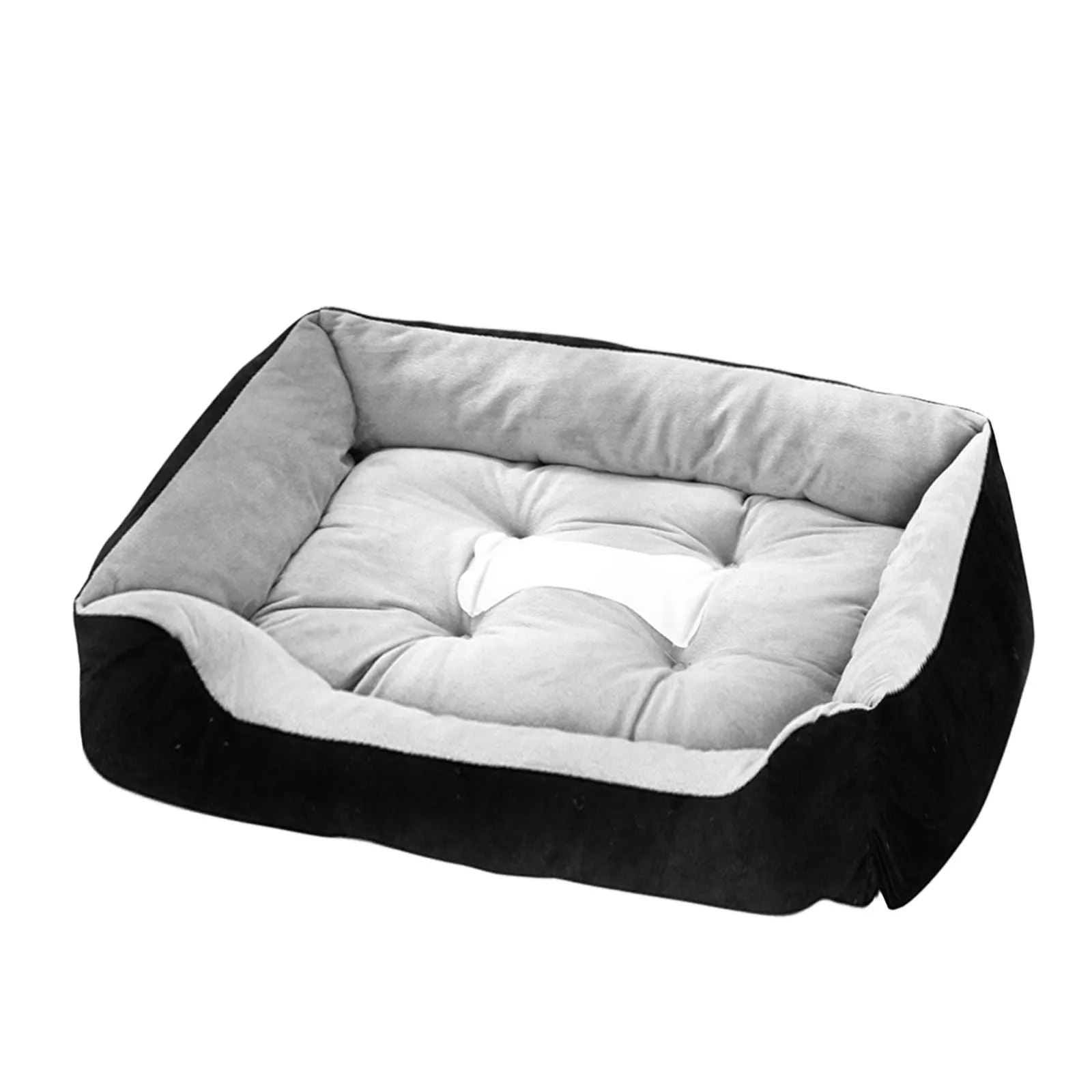 Black Large Dog Calming Bed, Soft Washable, Non-Slip - PawFriends