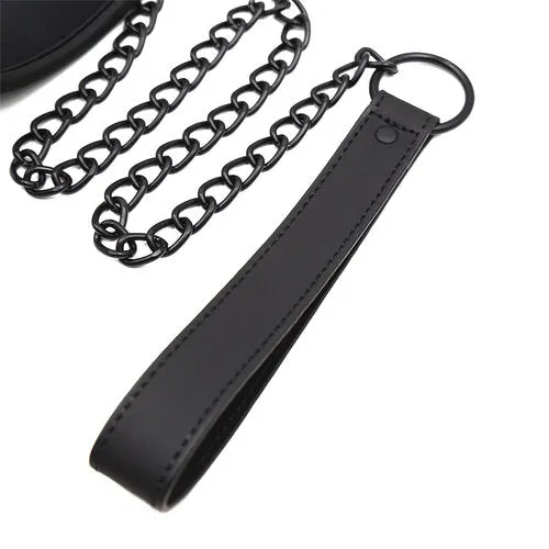 Black Metal Chain Leash with Handle