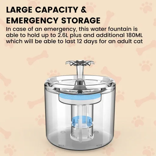 Durable 2.6L Triple Filtration Pet Water Fountain - Floofi