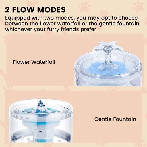 Durable 2.6L Triple Filtration Pet Water Fountain - Floofi