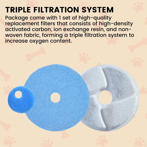 Durable 2.6L Triple Filtration Pet Water Fountain - Floofi