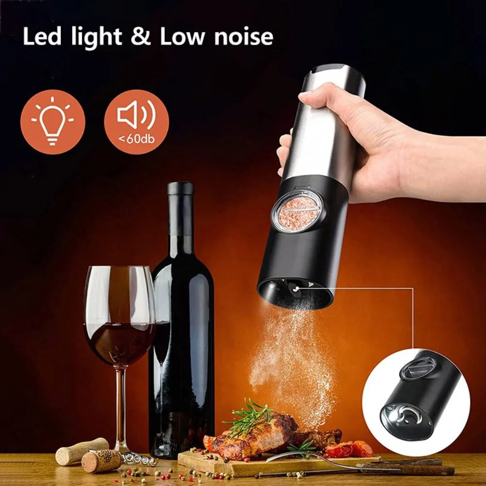 Electric Salt Grinder 2 Bottles Set