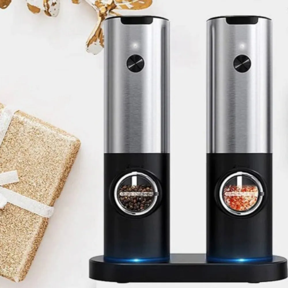 Electric Salt Grinder 2 Bottles Set