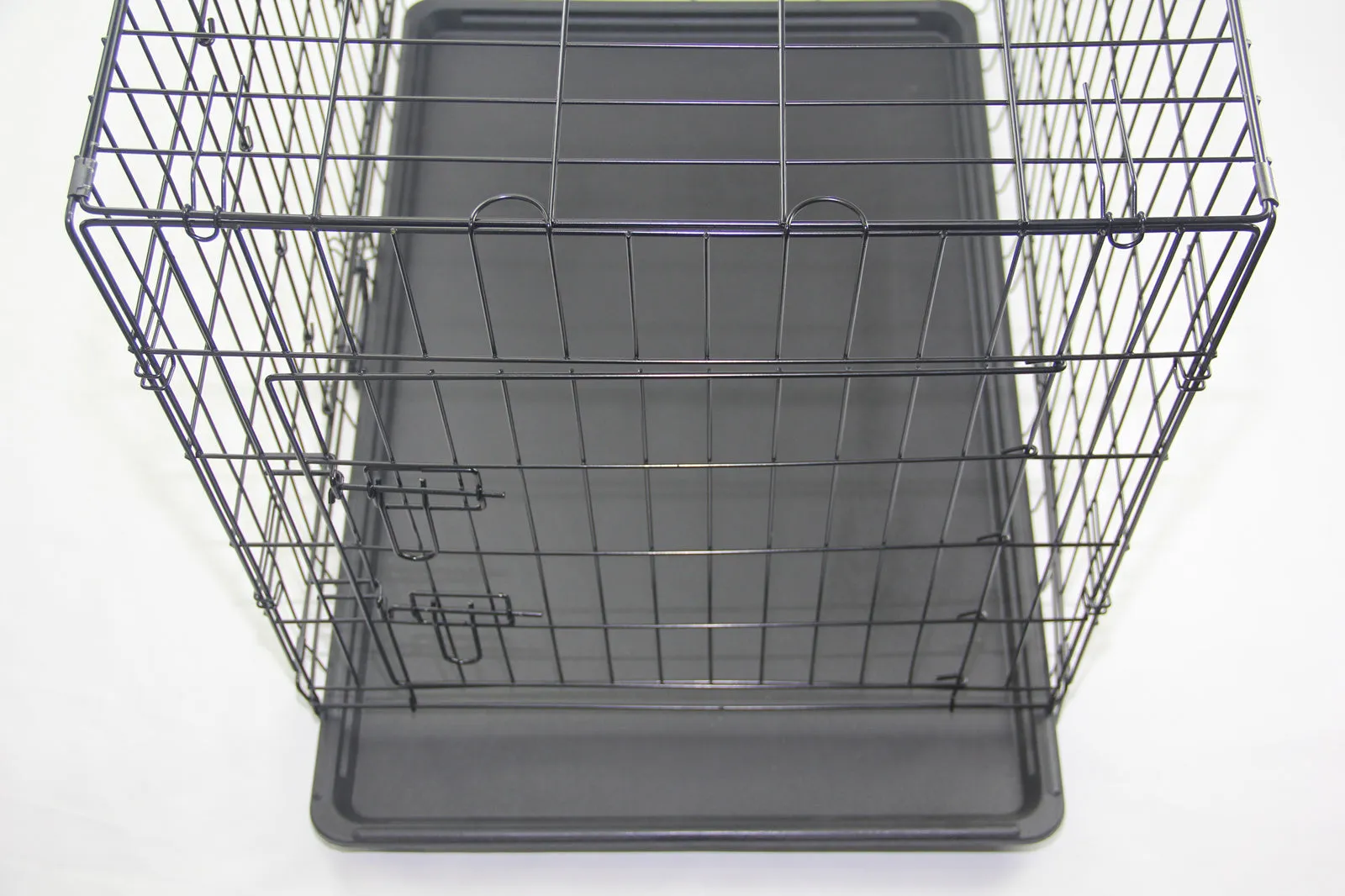 Foldable Metal Pet Crate with Tray, 24-inch, Secure Lock, YES4PETS