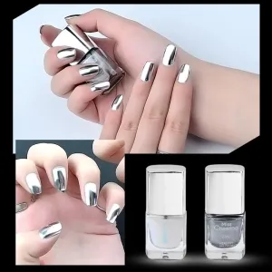 Mirror Silver Nail Polish Base Coat Manicure Nail Treament