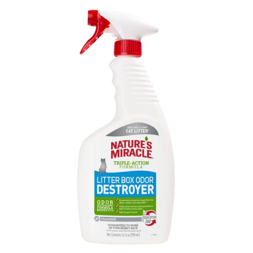 Nature’s Miracle Litter Box Odor Destroyer Unscented Spray 24oz