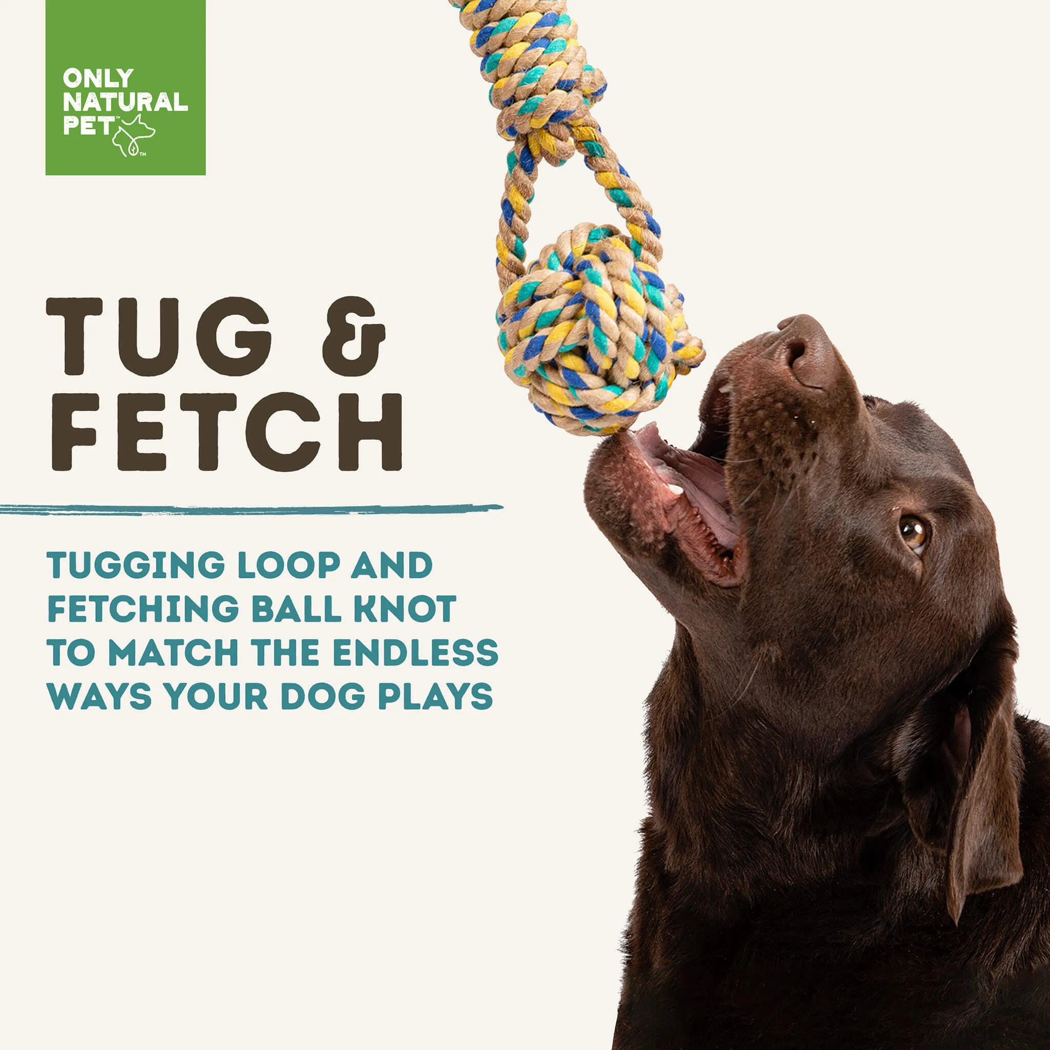 Only Natural Pet Hemp and Recycled Cotton Tug & Fetch Dog Toys