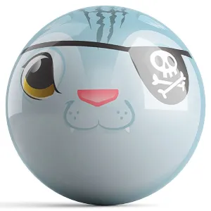 OnTheBallBowling Blue Pirate Cat Bowling Ball by Brandon Starr