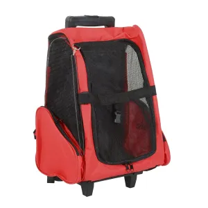 PawHut Pet Carrier Luggage Box Cat Dog Backpack Crate with wheels