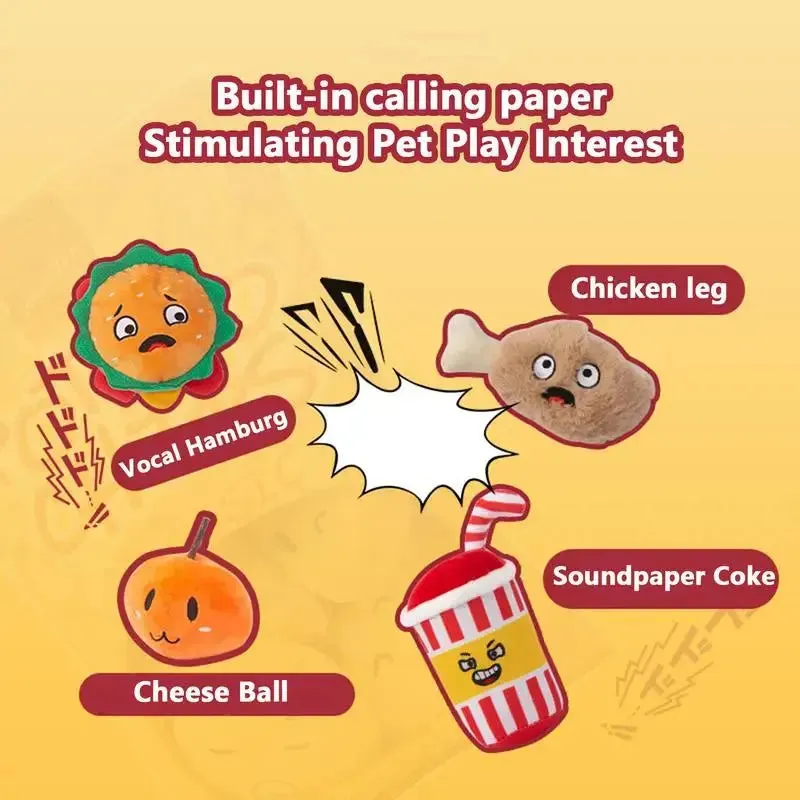 Pet Food Hiding Plush Dog Toy - Interactive Teething & Training Toy with Squeaker