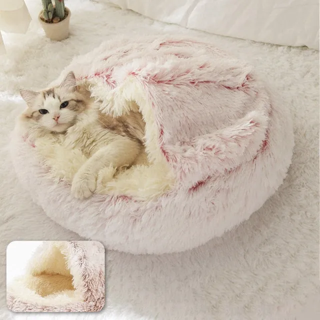 Pet Plush Warm Nest Kennel Soft Bed for Cats Dogs Cave House Sleeping Bag Cushion Mat Pad Tent Comfortable Winter Nest