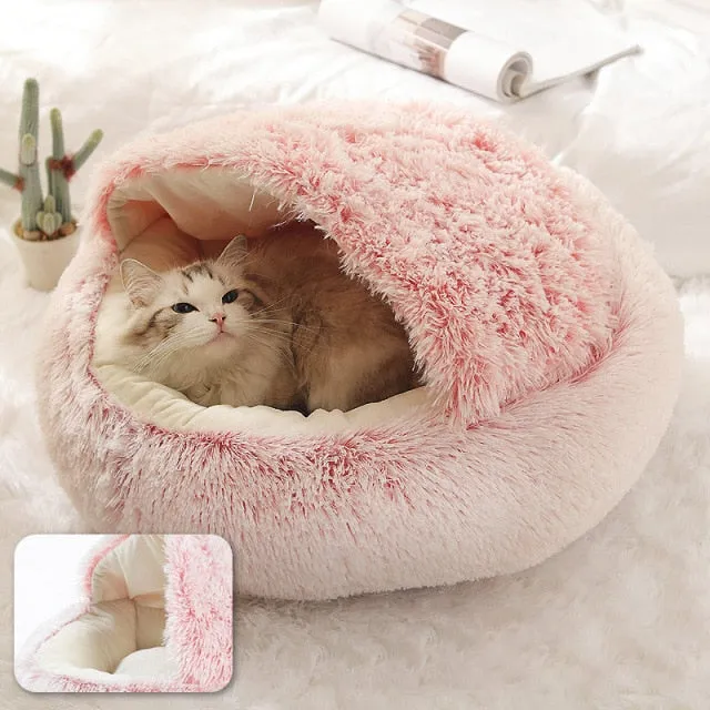 Pet Plush Warm Nest Kennel Soft Bed for Cats Dogs Cave House Sleeping Bag Cushion Mat Pad Tent Comfortable Winter Nest