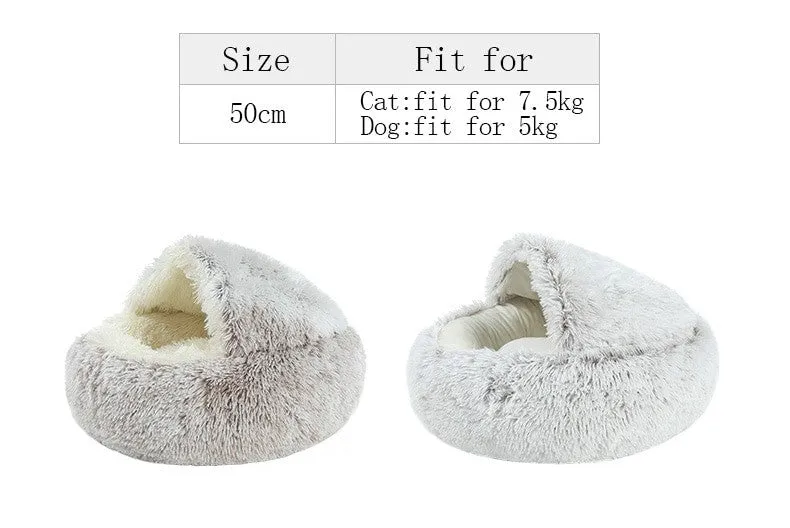 Pet Plush Warm Nest Kennel Soft Bed for Cats Dogs Cave House Sleeping Bag Cushion Mat Pad Tent Comfortable Winter Nest