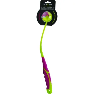 Scream Deluxe Ball Launcher Small Pink and Green Dog Toy