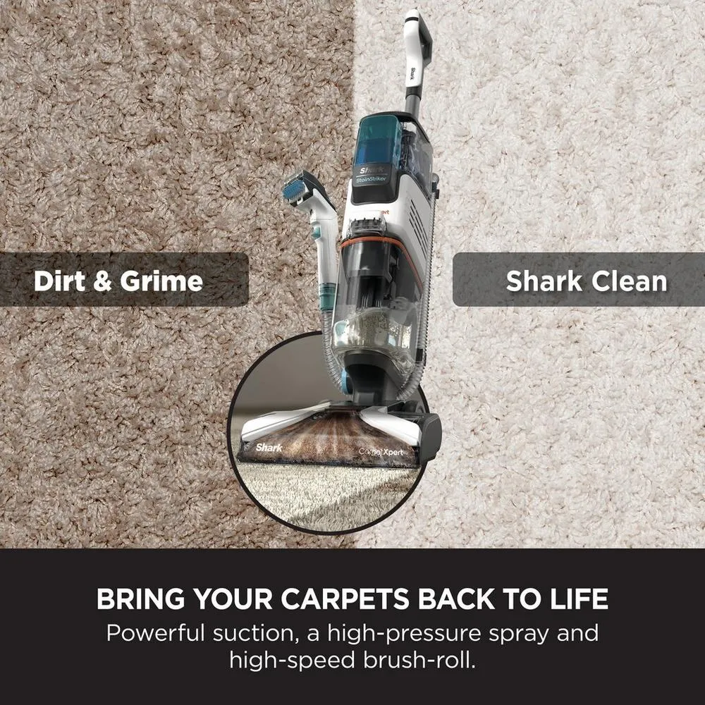 Shark EX200UK CarpetXpert Deep Carpet Cleaner with Built-In StainStriker - White